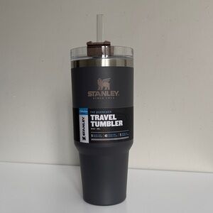 Stanley Matte Charcoal Gray Travel Tumbler with Clear Lid